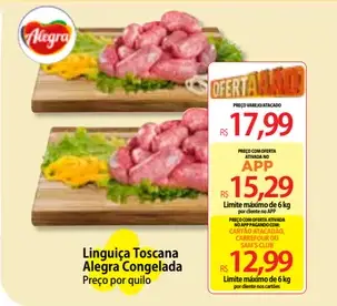 Linguiça Toscana Alegra Congelada