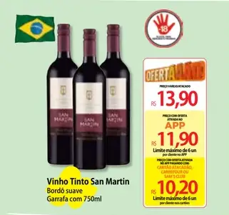 Vinho Tinto San Martin Bordô suave
