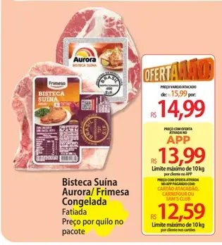 Bisteca Suína Congelada Fatiada