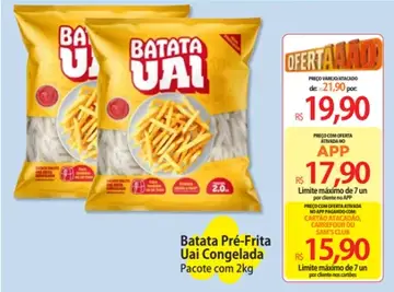 Batata Pré-Frita Uai Congelada