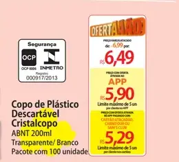 Copo de Plástico Cristalcopo Transparente