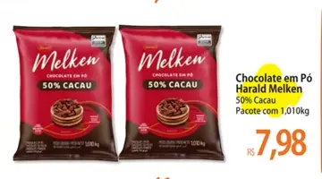 Chocolate em Pó Harald Melken 50% Cacau