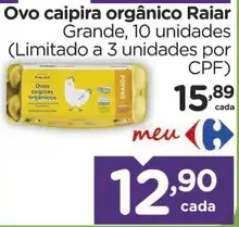 Ovos Raiar Caipira Orgânico