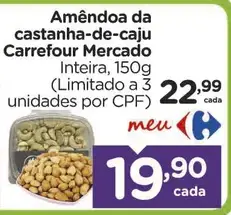 Amêndoa da castanha-de-caju Carrefour Mercado Inteira