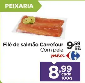 Filé de salmão Carrefour Com pele
