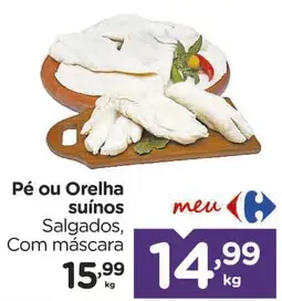 Pé suíno Salgado, com máscara