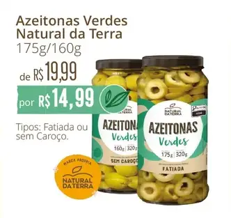 Azeitonas Verdes Natural da Terra Fatiada