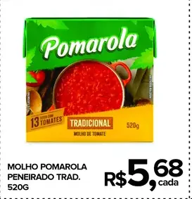 Molho de tomate Pomarola Peneirado Tradicional