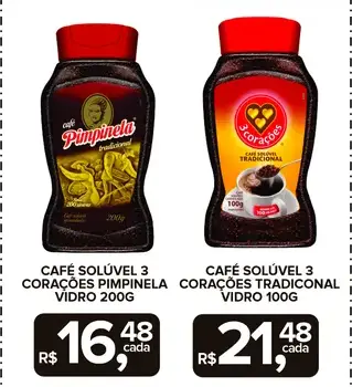 Café solúvel 3 Corações Tradicional