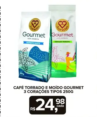 Café torrado e moído 3 Corações Gourmet, Cerrado Mineiro