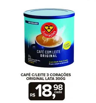 Café com Leite 3 Corações Original