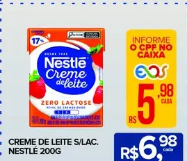 Creme de leite Nestlé Sem lactose