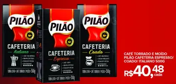Café Torrado e Moído Pilão Cafeteria Italiano
