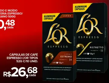 Cápsulas de café espresso