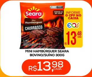 Mini Hambúrguer Seara Bovino/Suíno