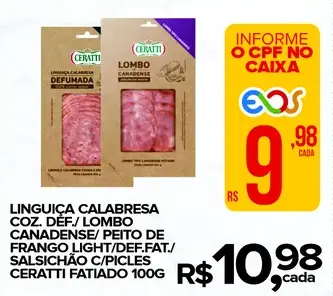 Linguiça Calabresa Ceratti Cozida Defumada