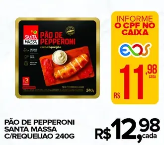 Pão de Pepperoni Santa Massa Com Requeijão