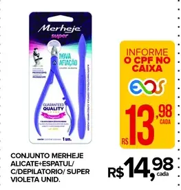 Conjunto Alicate + Espátula com Depilatório Merheje Super Violeta