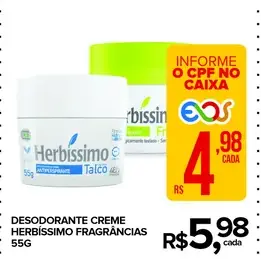 Desodorante creme Herbíssimo