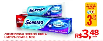 Creme Dental Sorriso Tripla Limpeza Completa