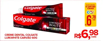 Creme dental Colgate Luminous White Carvão Ativado
