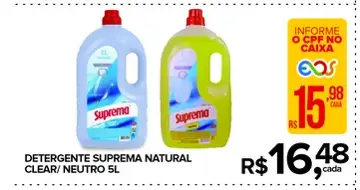 Detergente Suprema Natural Clear