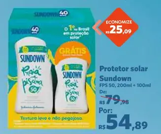 Protetor solar Sundown FPS 50