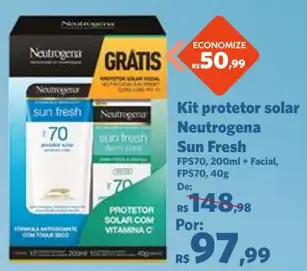 Protetor solar Neutrogena Sun Fresh FPS70