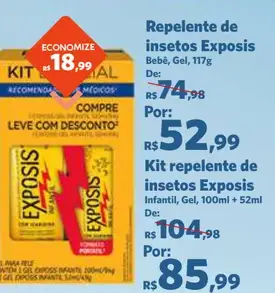 Repelente de insetos Exposis Infantil, Gel