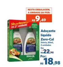 Adoçante líquido Zero-Cal Stevia