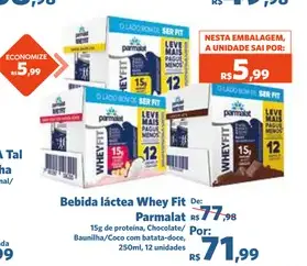 Bebida láctea Whey Fit Parmalat Coco com batata-doce