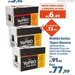 Bebida láctea YoPRO Danone Coco com batata-doce
