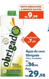Água de coco Obrigado