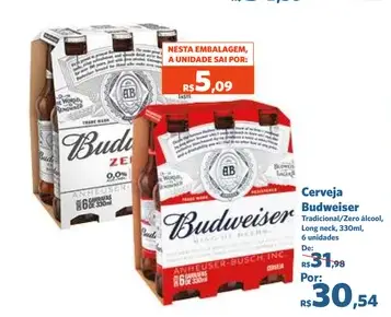Cerveja Budweiser Zero álcool