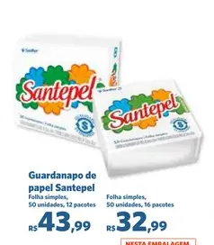 Guardanapo de papel Santepel Folha simples