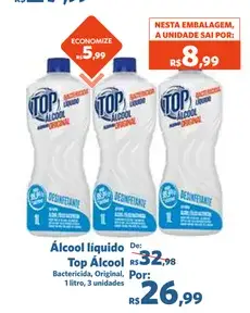 Álcool líquido Top Álcool Bactericida, Original