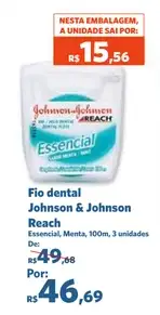 Fio dental Johnson & Johnson Reach Essencial, Menta