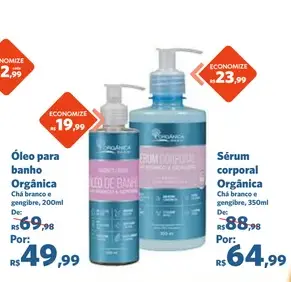 Óleo para banho Orgânica Chá branco e gengibre