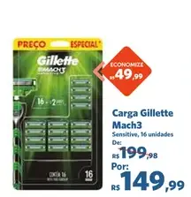 Carga Gillette Mach3 Sensitive