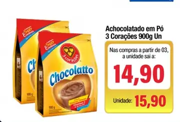 Achocolatado em Pó 3 Corações