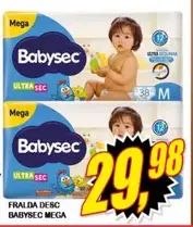 Fralda descartável Babysec Ultra Sec