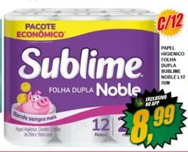 Papel higiênico Sublime Folha Dupla Noble