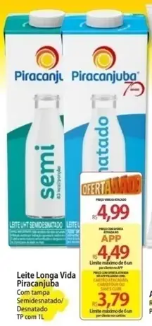 Leite Longa Vida Piracanjuba Semidesnatado