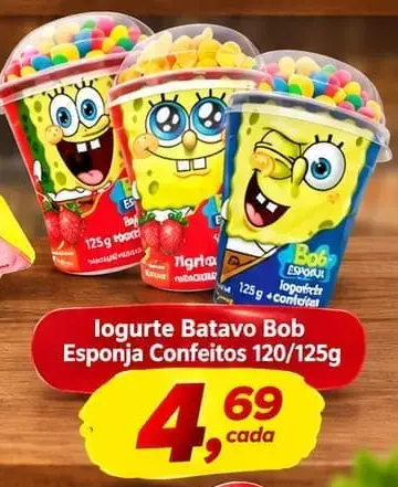 Iogurte Batavo Bob Esponja Confeitos