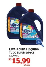 Lava-roupas líquido Apyce Tudo em um