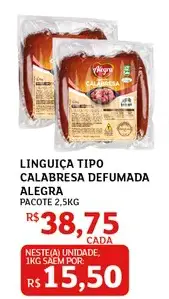 Linguiça Calabresa Alegra Tipo Defumada