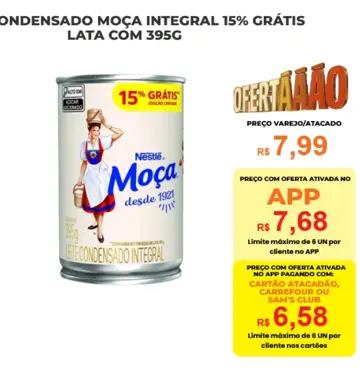 Leite condensado Moça Integral 15%