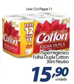 Papel Higiênico Cotton Folha Dupla Neutro