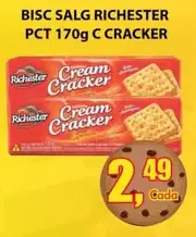Biscoito salgado Richester Cream Cracker