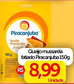 Queijo Mussarela Piracanjuba Fatiada